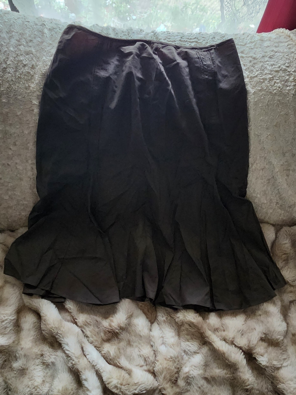Chaps Brown A-Line Flared Skirt